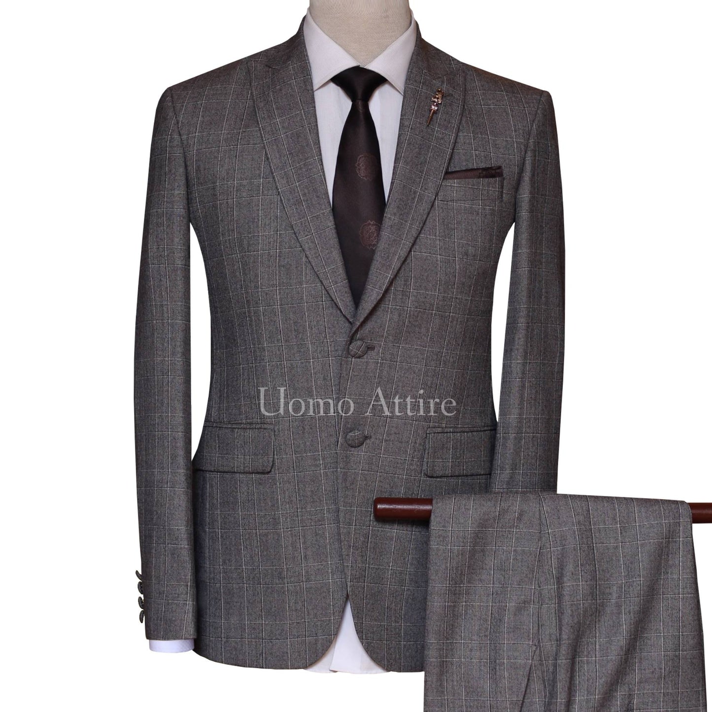 Raymond Men's 70% Wool Super 120's Checks Unstitched Suiting Fabric (Light  Grey)